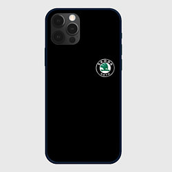 Чехол для iPhone 12 Pro Skoda logo auto, цвет: 3D-черный