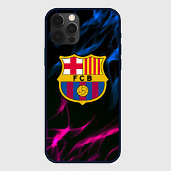 Чехол для iPhone 12 Pro Barcelona neon flame, цвет: 3D-черный