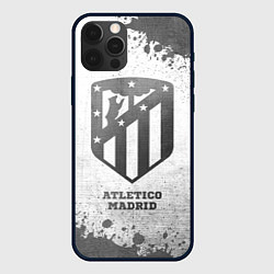 Чехол для iPhone 12 Pro Atletico Madrid - white gradient, цвет: 3D-черный