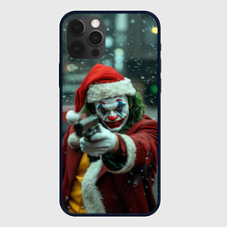 Чехол для iPhone 12 Pro Новогодний Джокер с пистолетом, цвет: 3D-черный