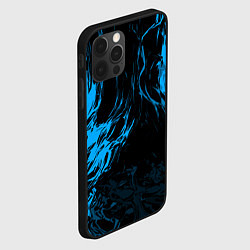 Чехол для iPhone 12 Pro Синяя энергия на чёрном фоне, цвет: 3D-черный — фото 2