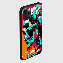 Чехол для iPhone 12 Pro Cyber skull sketch - ai art fantasy, цвет: 3D-черный — фото 2