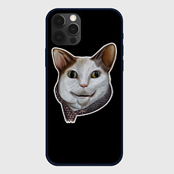 Чехол для iPhone 12 Pro Кот - Бу испугался мем, цвет: 3D-черный
