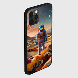 Чехол для iPhone 12 Pro Космонавт на красочной планете, цвет: 3D-черный — фото 2