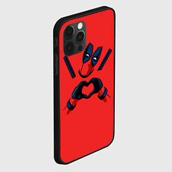 Чехол для iPhone 12 Pro Дэдпул - сердечко, цвет: 3D-черный — фото 2