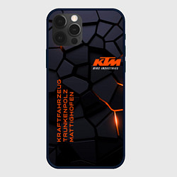 Чехол для iPhone 12 Pro KTM - плиты с эффектом свечения, цвет: 3D-черный