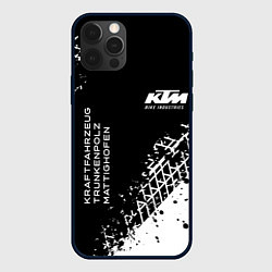Чехол для iPhone 12 Pro KTM - следы от шин, цвет: 3D-черный