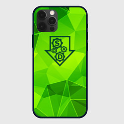 Чехол для iPhone 12 Pro System of a Down green poly, цвет: 3D-черный
