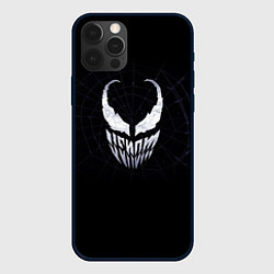 Чехол для iPhone 12 Pro Venom face - logo, цвет: 3D-черный