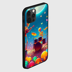 Чехол для iPhone 12 Pro Квинтет скелетов музицирует на грибной поляне, цвет: 3D-черный — фото 2