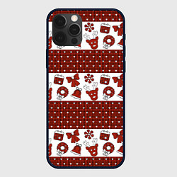 Чехол для iPhone 12 Pro Новогодний паттерн, цвет: 3D-черный