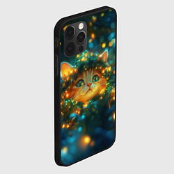 Чехол для iPhone 12 Pro Котенок внутри новогодней елки, цвет: 3D-черный — фото 2