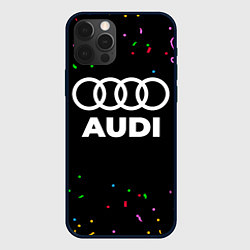 Чехол для iPhone 12 Pro Audi конфети, цвет: 3D-черный