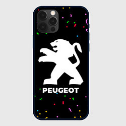 Чехол для iPhone 12 Pro Peugeot конфети, цвет: 3D-черный