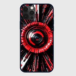 Чехол для iPhone 12 Pro Чёрно-красная сфера киберпанк, цвет: 3D-черный
