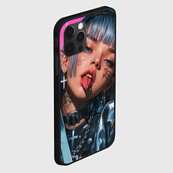 Чехол для iPhone 12 Pro Future samurai pink girl, цвет: 3D-черный — фото 2