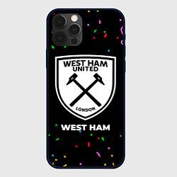 Чехол для iPhone 12 Pro West Ham конфети, цвет: 3D-черный