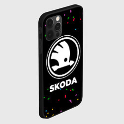 Чехол для iPhone 12 Pro Skoda конфети, цвет: 3D-черный — фото 2