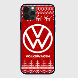 Чехол для iPhone 12 Pro Новогодний Volkswagen с оленями, цвет: 3D-черный