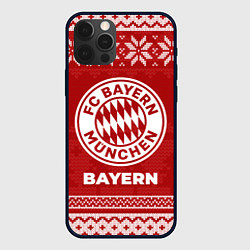 Чехол для iPhone 12 Pro Новогодний Bayern, цвет: 3D-черный