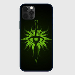 Чехол для iPhone 12 Pro Dragon Age Inquisition logo, цвет: 3D-черный