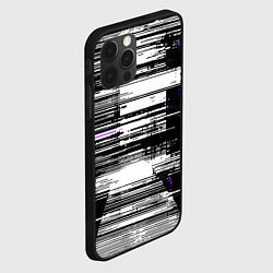 Чехол для iPhone 12 Pro Горизонтальные чёрные линии на бело-фиолетовом фон, цвет: 3D-черный — фото 2
