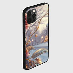 Чехол для iPhone 12 Pro Новогодние розы, цвет: 3D-черный — фото 2