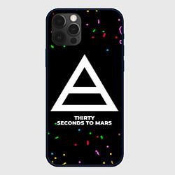 Чехол для iPhone 12 Pro Thirty Seconds to Mars конфети, цвет: 3D-черный