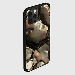 Чехол для iPhone 12 Pro Жидкая субстанция светло-коричневая, цвет: 3D-черный — фото 2