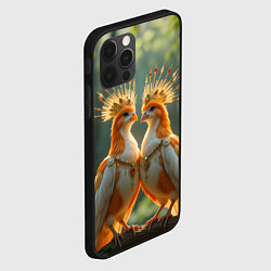 Чехол для iPhone 12 Pro Влюбленные птички с коронами, цвет: 3D-черный — фото 2