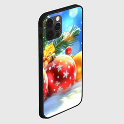 Чехол для iPhone 12 Pro Красные и желтые шары, цвет: 3D-черный — фото 2