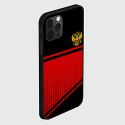 Чехол для iPhone 12 Pro Россия герб геометрия, цвет: 3D-черный — фото 2