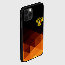 Чехол для iPhone 12 Pro Герб России геометрия, цвет: 3D-черный — фото 2
