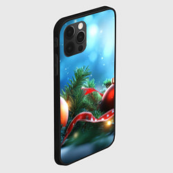 Чехол для iPhone 12 Pro Красные игрушки новогодние, цвет: 3D-черный — фото 2