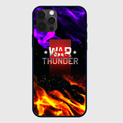 Чехол для iPhone 12 Pro Warthunder neon flame, цвет: 3D-черный