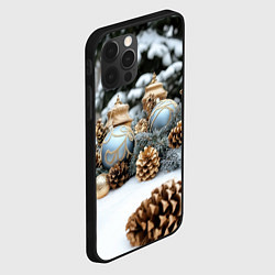 Чехол для iPhone 12 Pro Новогодние шишки и фонари, цвет: 3D-черный — фото 2