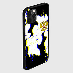 Чехол для iPhone 12 Pro Россия герб глитч, цвет: 3D-черный — фото 2