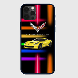 Чехол для iPhone 12 Pro Chevrolet Corvette - racing team, цвет: 3D-черный