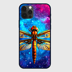 Чехол для iPhone 12 Pro Стрекоза в космосе, цвет: 3D-черный