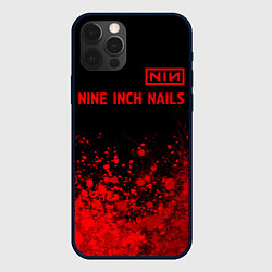 Чехол для iPhone 12 Pro Nine Inch Nails - red gradient посередине, цвет: 3D-черный