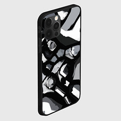 Чехол для iPhone 12 Pro Чёрно-серая абстракция, цвет: 3D-черный — фото 2