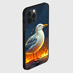 Чехол для iPhone 12 Pro Чайка в огне, цвет: 3D-черный — фото 2