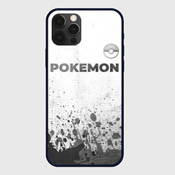 Чехол для iPhone 12 Pro Pokemon - white gradient посередине, цвет: 3D-черный