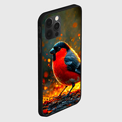 Чехол для iPhone 12 Pro Снегирь в огне, цвет: 3D-черный — фото 2