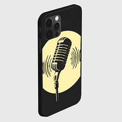 Чехол для iPhone 12 Pro Микрофон на черном фоне, цвет: 3D-черный — фото 2