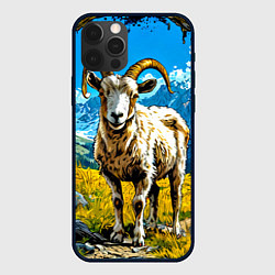 Чехол для iPhone 12 Pro Горный козел, цвет: 3D-черный