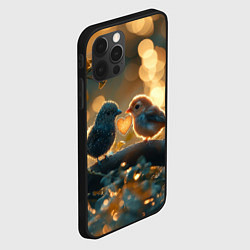 Чехол для iPhone 12 Pro Влюбленные птички, цвет: 3D-черный — фото 2