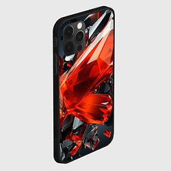 Чехол для iPhone 12 Pro Красные алмазы и черные камни, цвет: 3D-черный — фото 2