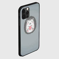 Чехол для iPhone 12 Pro Ёжик с сердечком, цвет: 3D-черный — фото 2