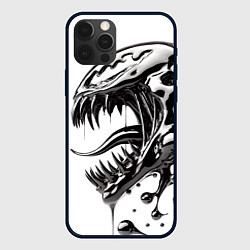 Чехол для iPhone 12 Pro Свирепая морда Венома - ядовитая слизь, цвет: 3D-черный